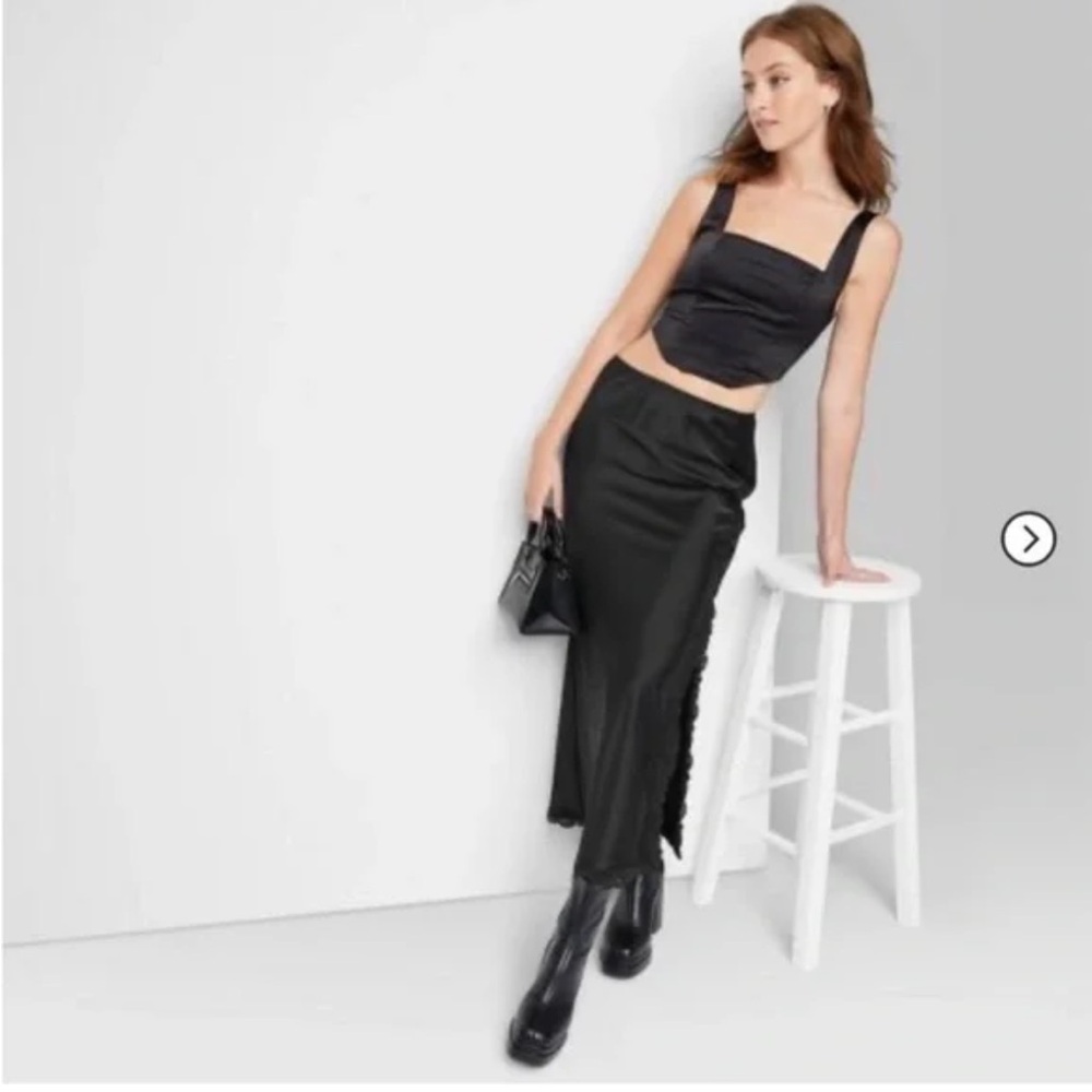 Wild fable satin slip skirt